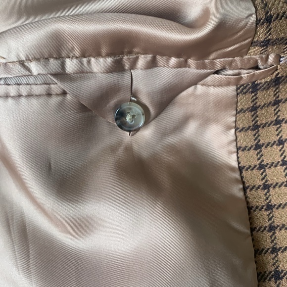Wilfred oversized camel check notch collar 2 button men’s style blazer BWOT - Picture 9 of 11